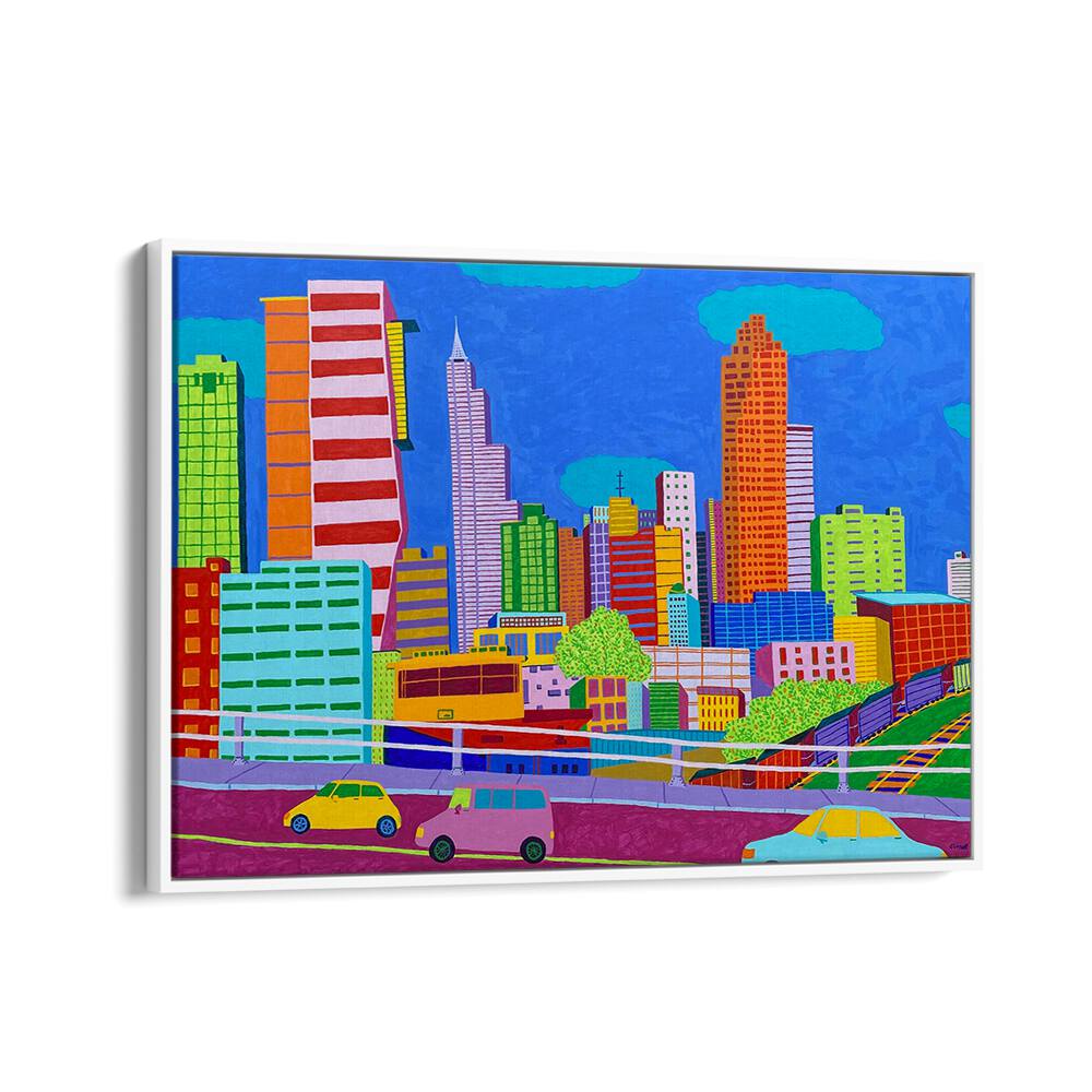 raleigh landscape art prints in White Floater Frame