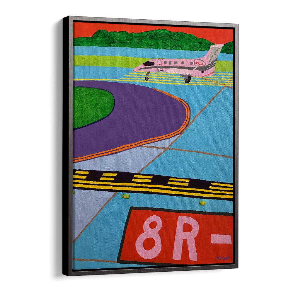 ready for take off landscape art prints in Black Floater Frame