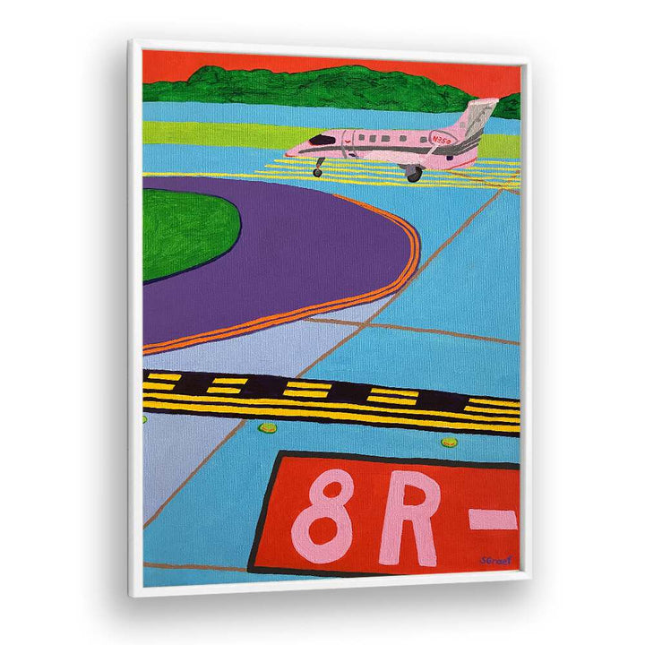 ready for take off landscape art prints in White Plain Frame
