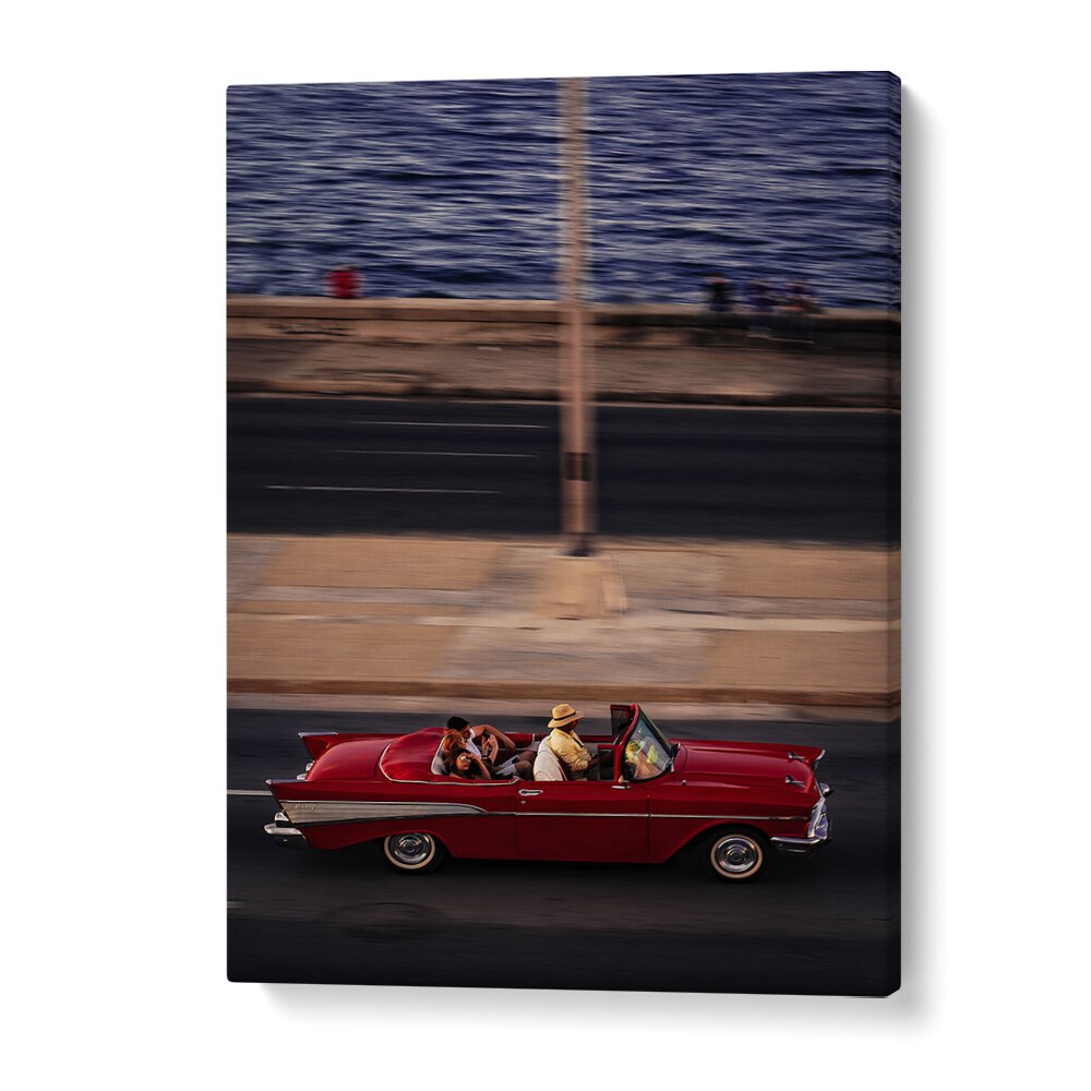 red car driving car poster in Gallery Wrap