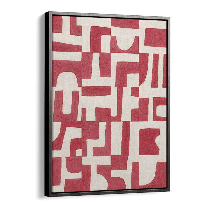 red puzzle by alisa galitsyna geometric prints geometric paintings in Black Floater Frame