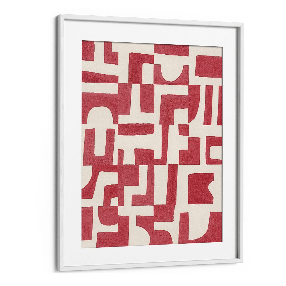 red puzzle by alisa galitsyna geometric prints geometric paintings in White Frame With Mount