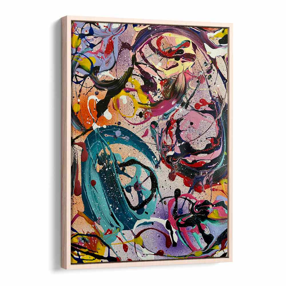 rei abstract paintings in Oak Wood Floater Frame