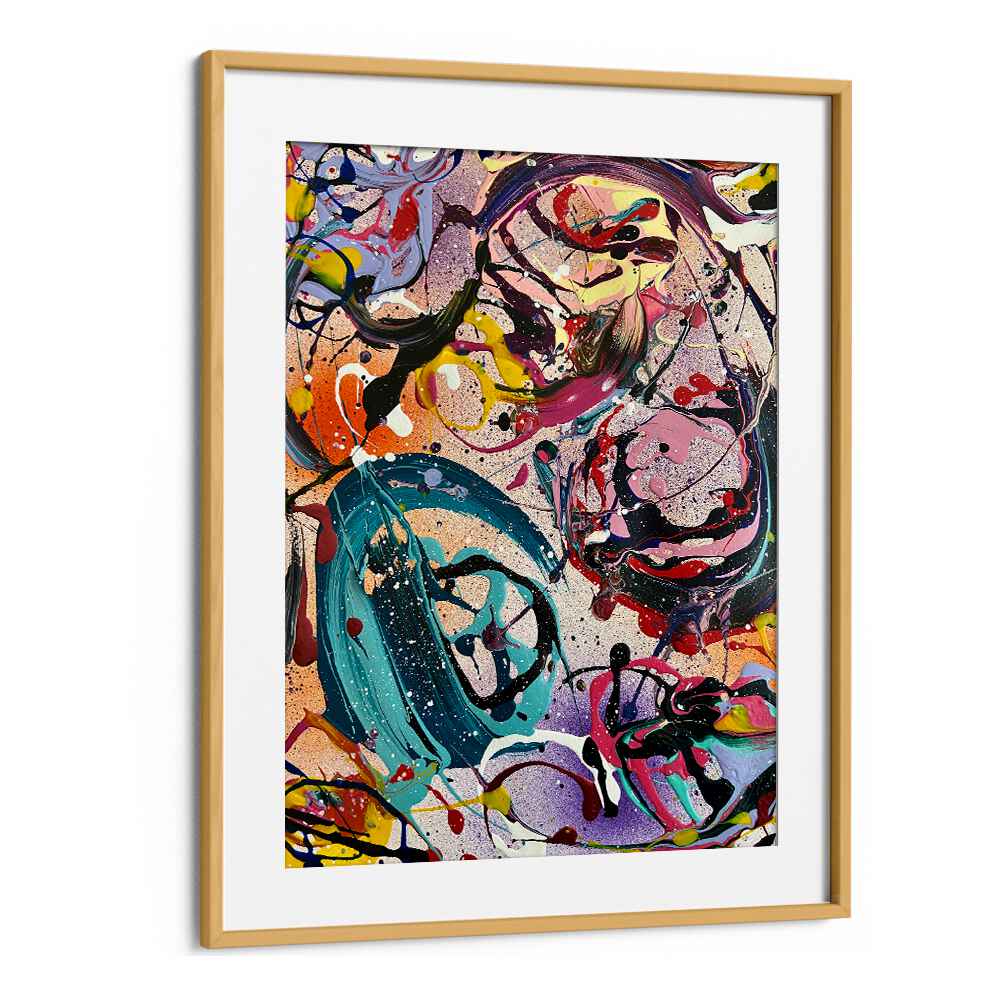 rei abstract paintings in Oak Wood Frame With Mount