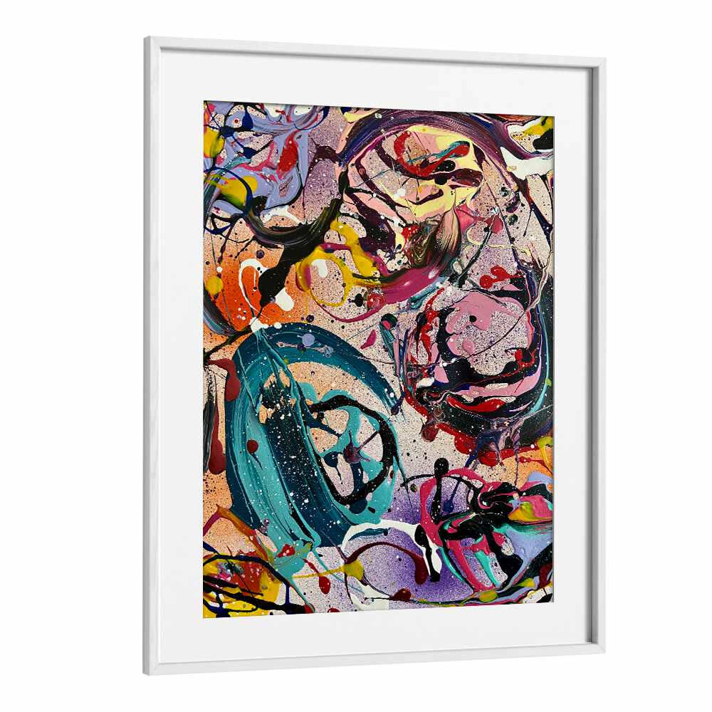 reiabstract paintings in White Frame With Mount