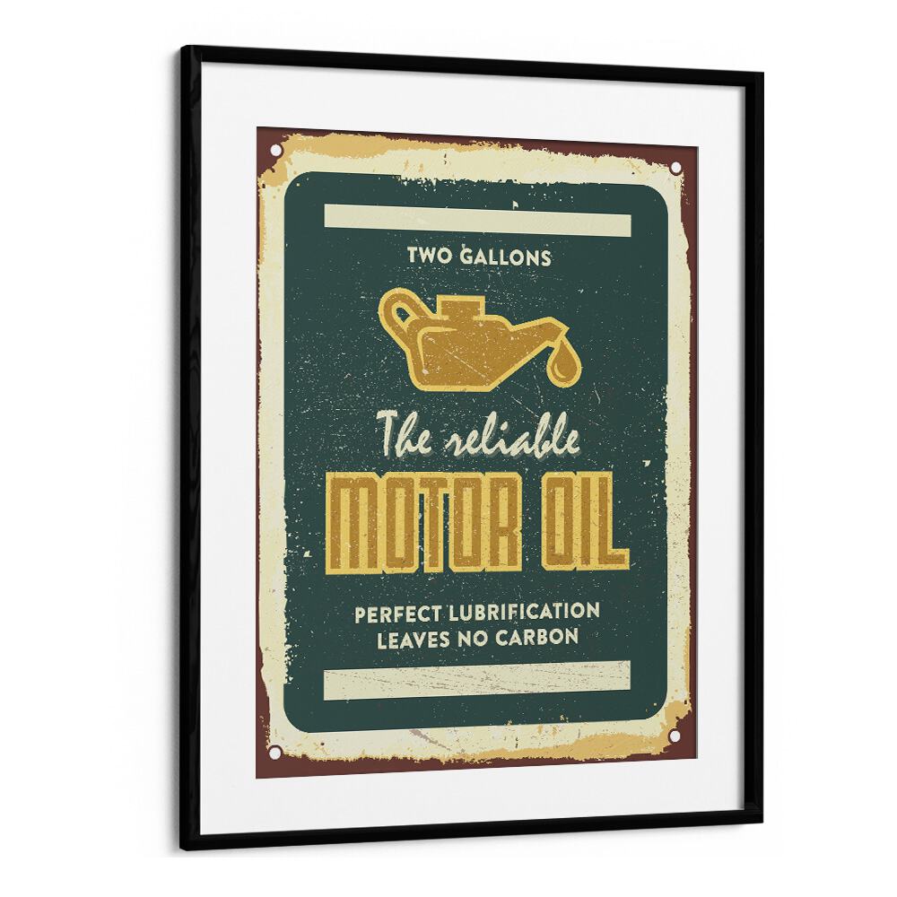 reliable oil car poster in Black Frame With Mount