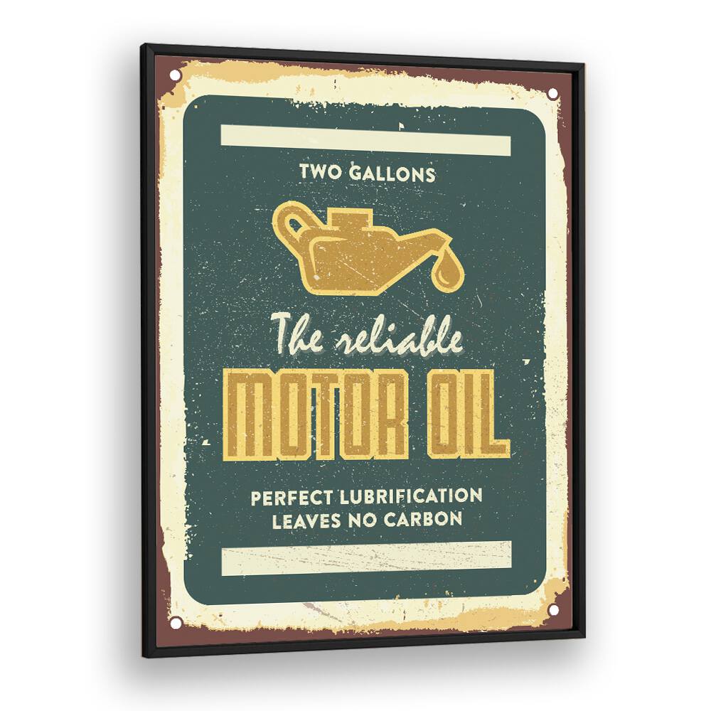 reliable oil car poster in Black Plain Frame