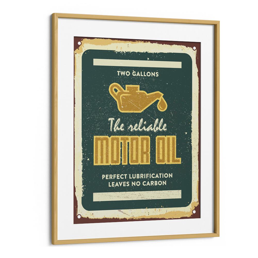 reliable oil car poster in Oak Wood Frame With Mount