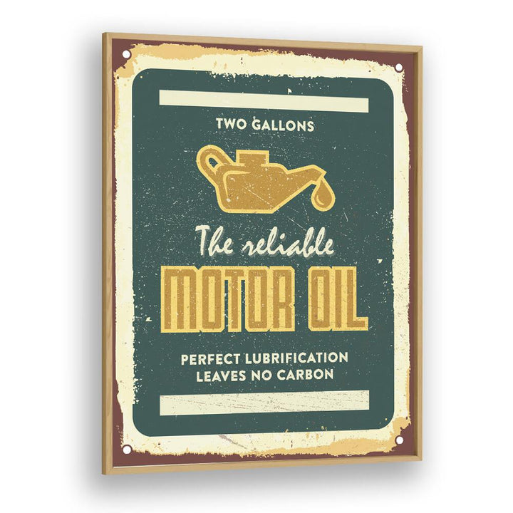 reliable oil car poster in Oak Wood Plain Frame