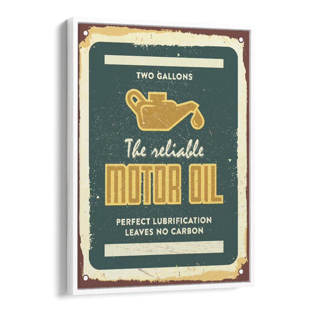 reliable oil car poster in White Floater Frame