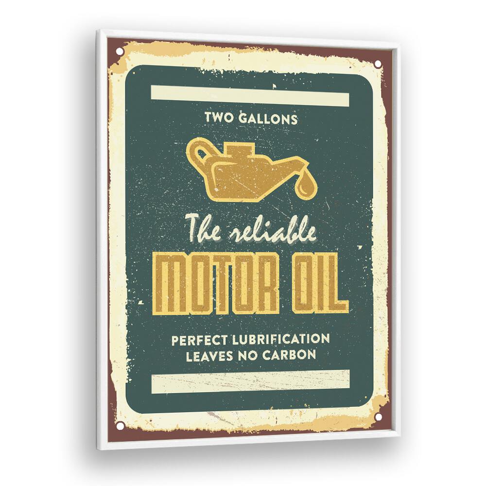 reliable oil car poster in White Plain Frame