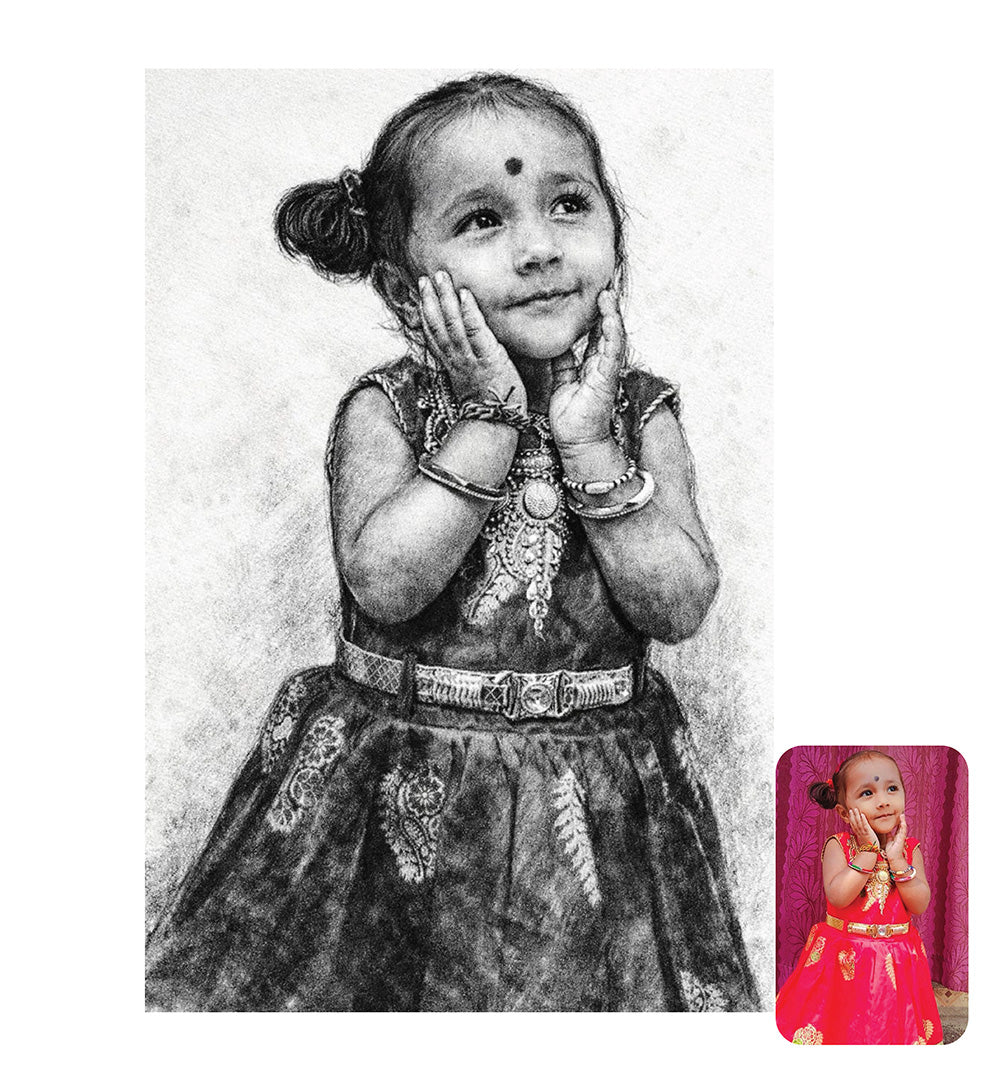 HAND DRAWN CHARCOAL PORTRAIT