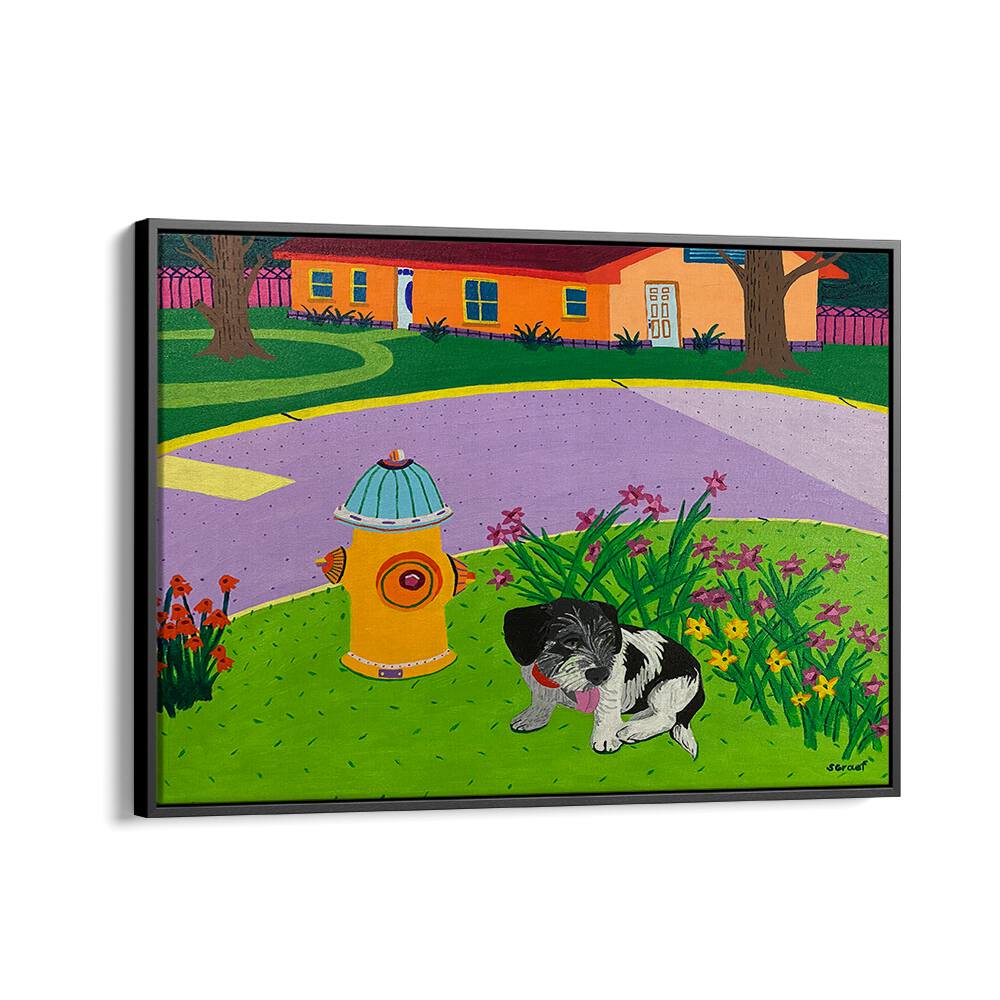 rex landscape art prints in Black Floater Frame
