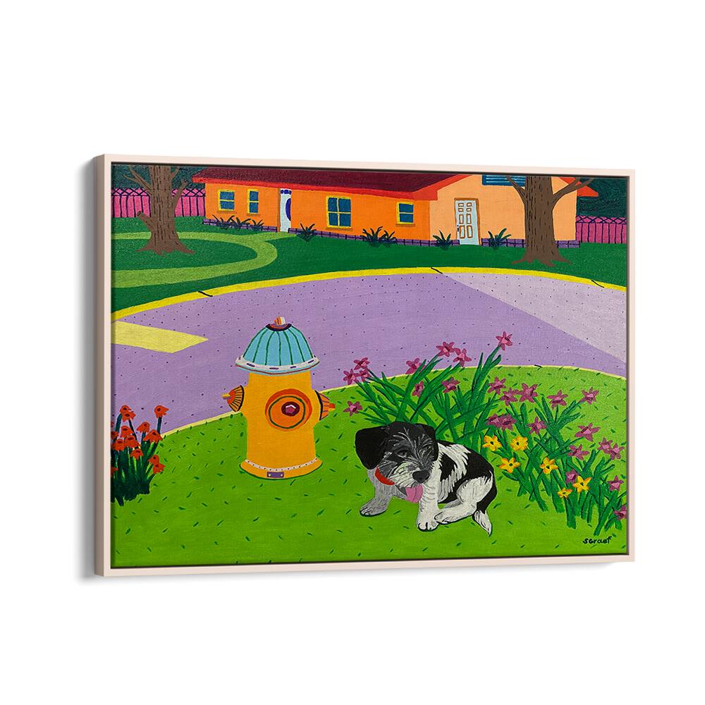 rex landscape art prints in Oak Wood Floater Frame