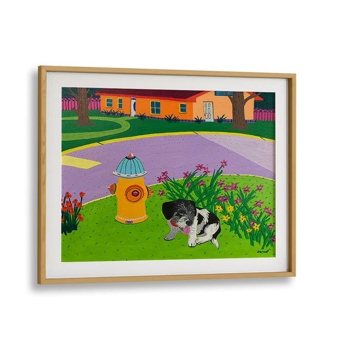 rex landscape art prints in Oak Wood Frame With Mount