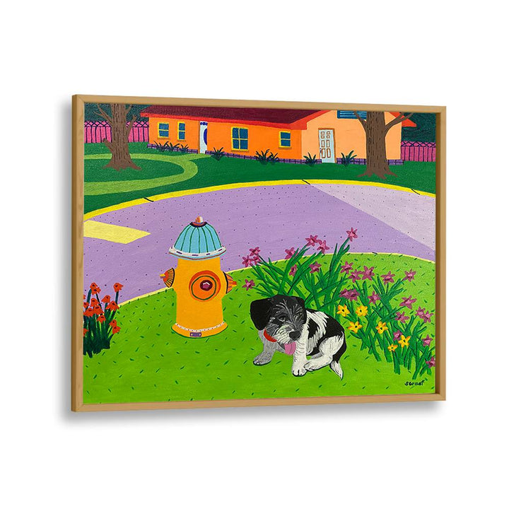 rex landscape art prints in Oak Wood Plain Frame