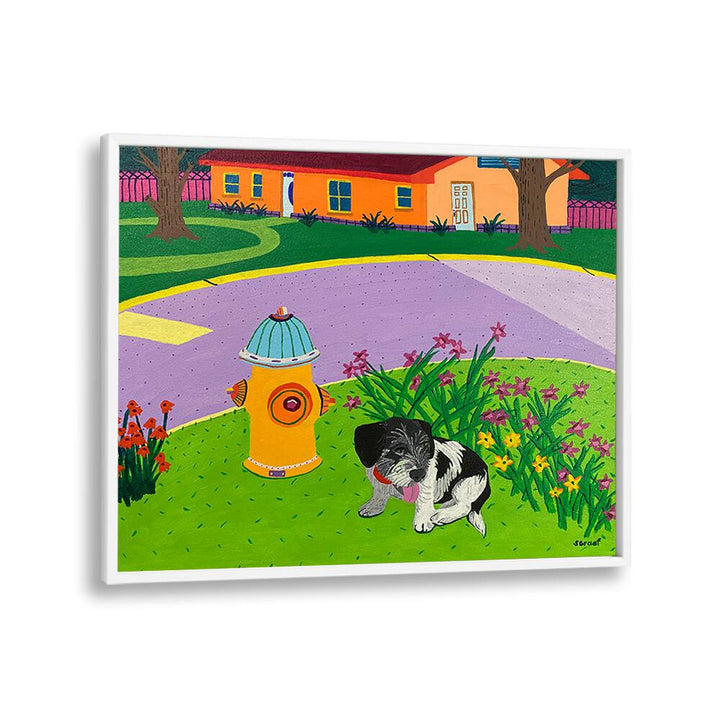 rex landscape art prints in White Plain Frame