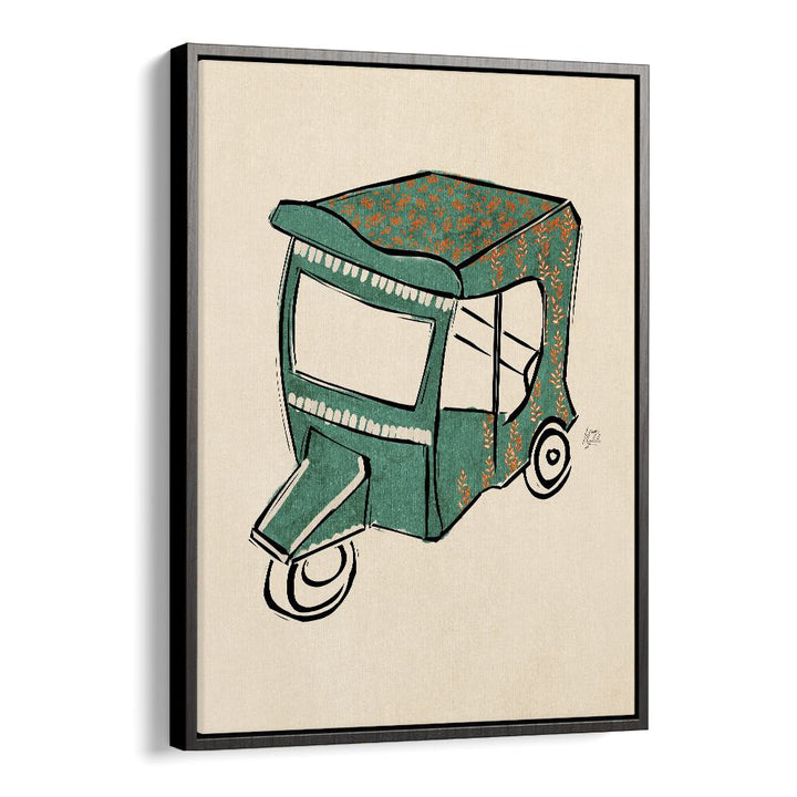 rickshaw tuk tuk car poster in Black Floater Frame