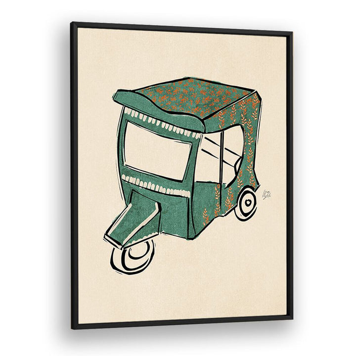 rickshaw tuk tuk car poster in Black Plain Frame