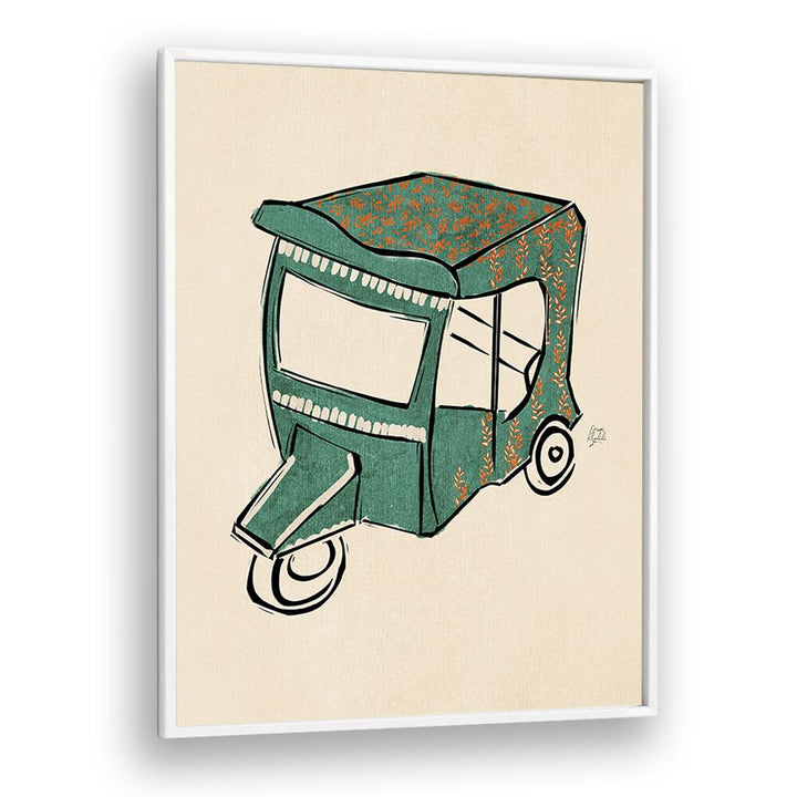 rickshaw tuk tuk car poster in White Plain Frame