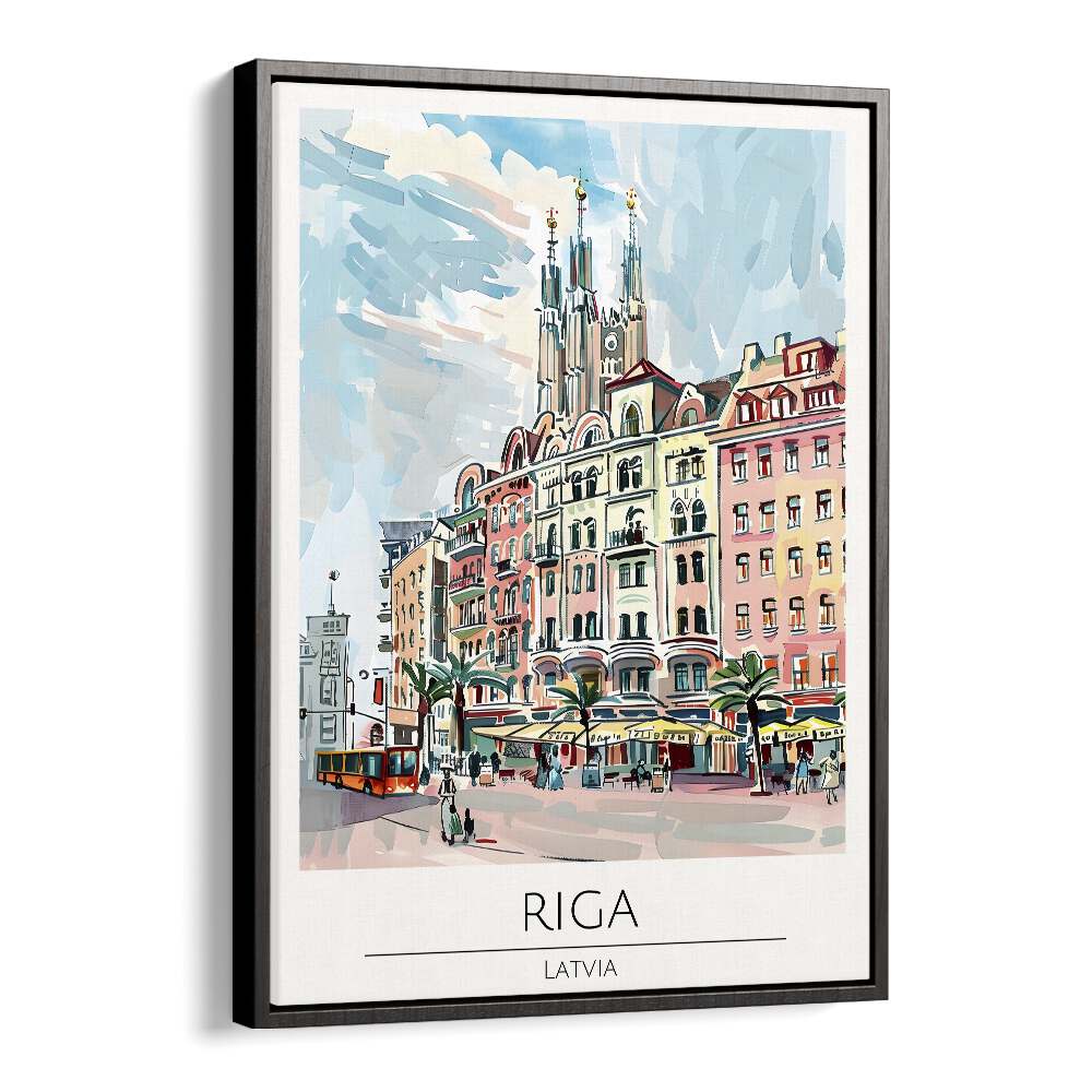 riga-latvia travel posters in Black Floater Frame