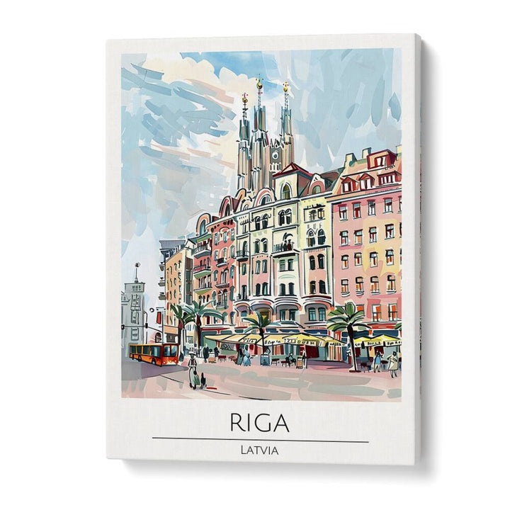 riga-latvia travel posters in Gallery Wrap