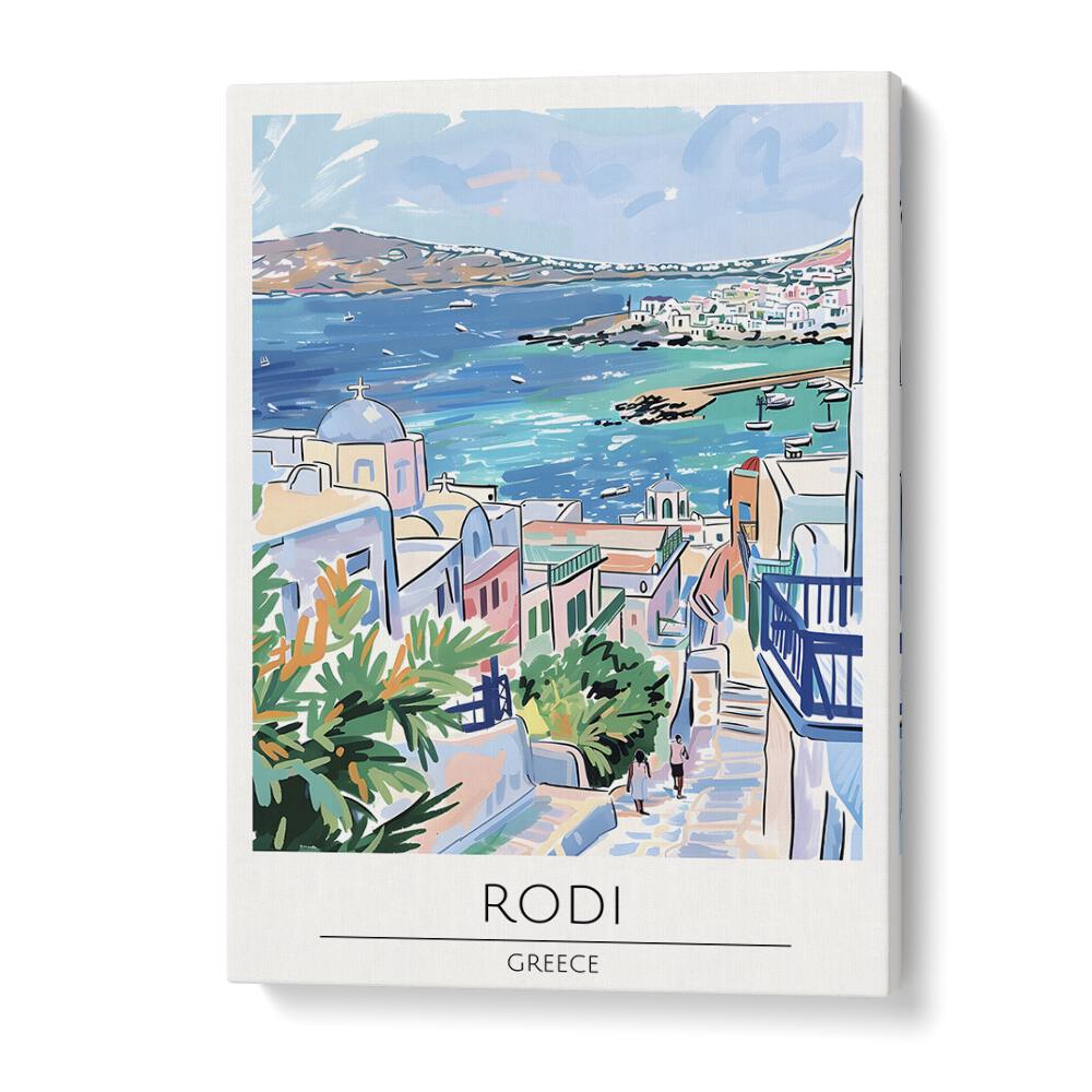 rodi-greece travel posters in Gallery Wrap