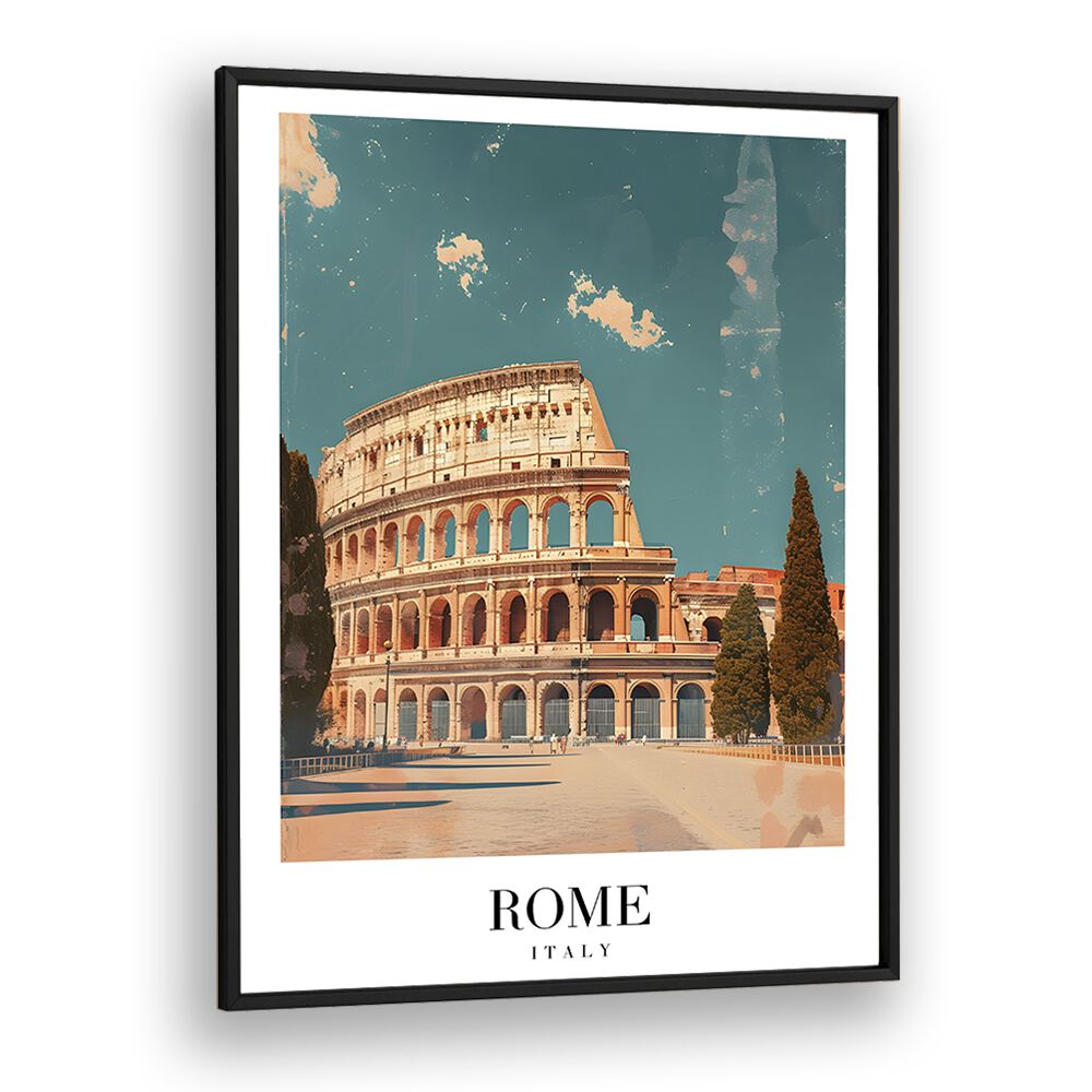 rome-italy I travel posters in Black Plain Frame