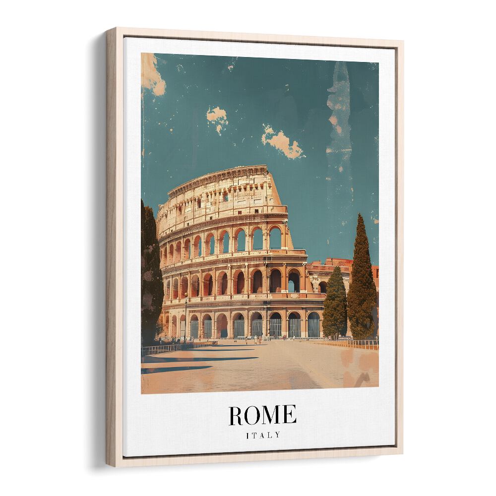 rome-italy I travel posters in Oak Wood Floater Frame