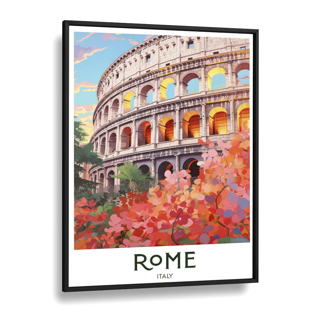 rome travel posters in Black Plain Frame