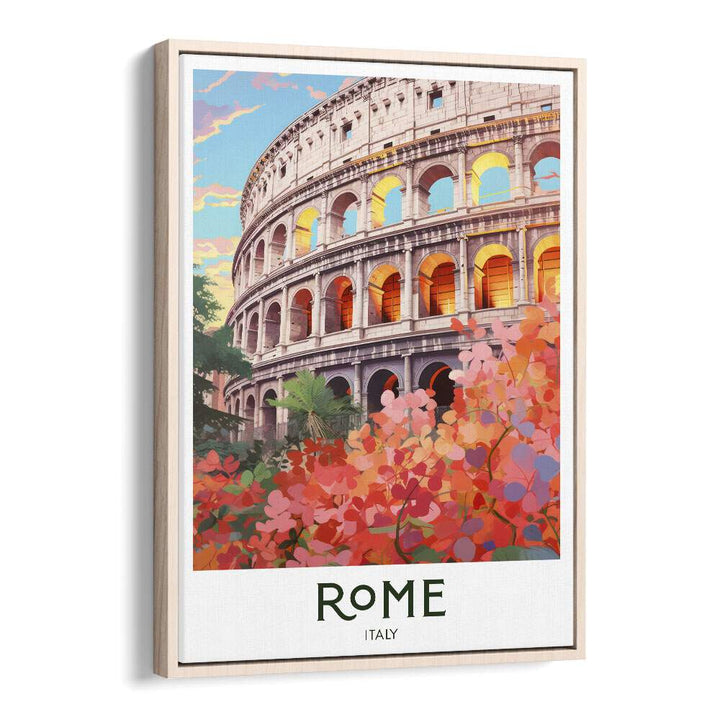 rome travel posters in Oak Wood Floater Frame