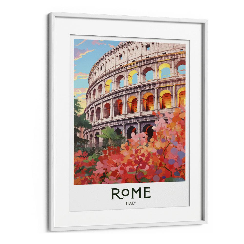 rome travel posters in White Frame With Mount