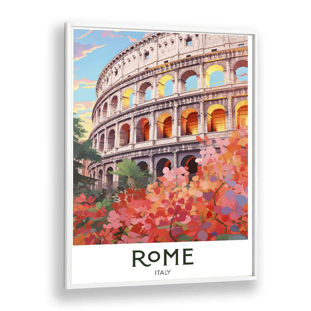 rome travel posters in White Plain Frame