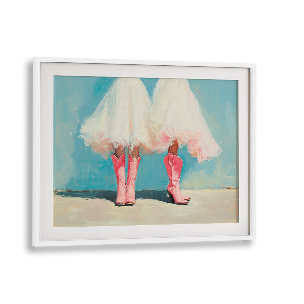 rooted in boots I electric wall art prints in White Frame With Mount