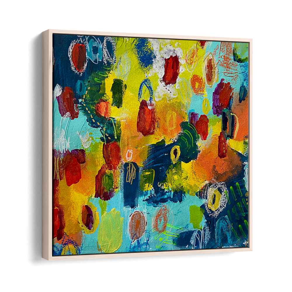 roses eternal abstract paintings in Oak Wood Floater Frame