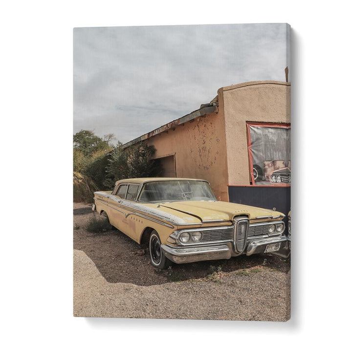 route 66 oldtimer car poster in Gallery Wrap