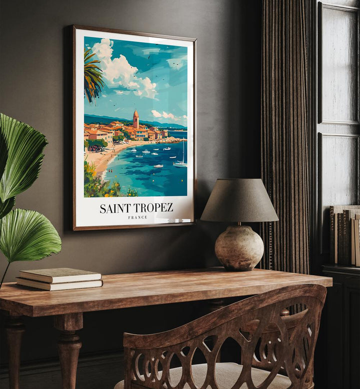 saint tropez-france travel posters Artwork II placed on a Wall 