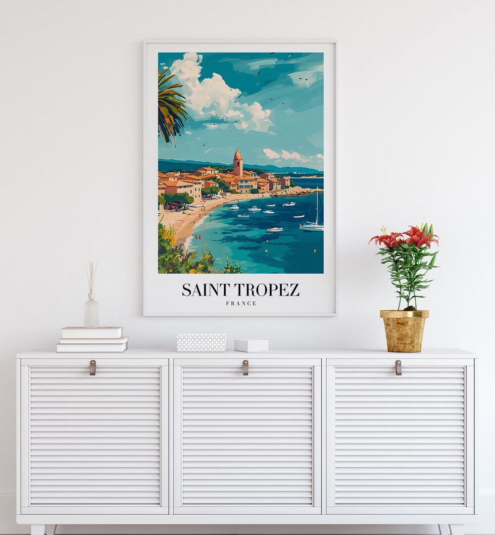 saint tropez-france travel posters Artwork III placed on a Wall 