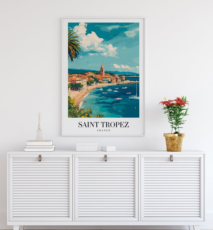 saint tropez-france travel posters Artwork III placed on a Wall 