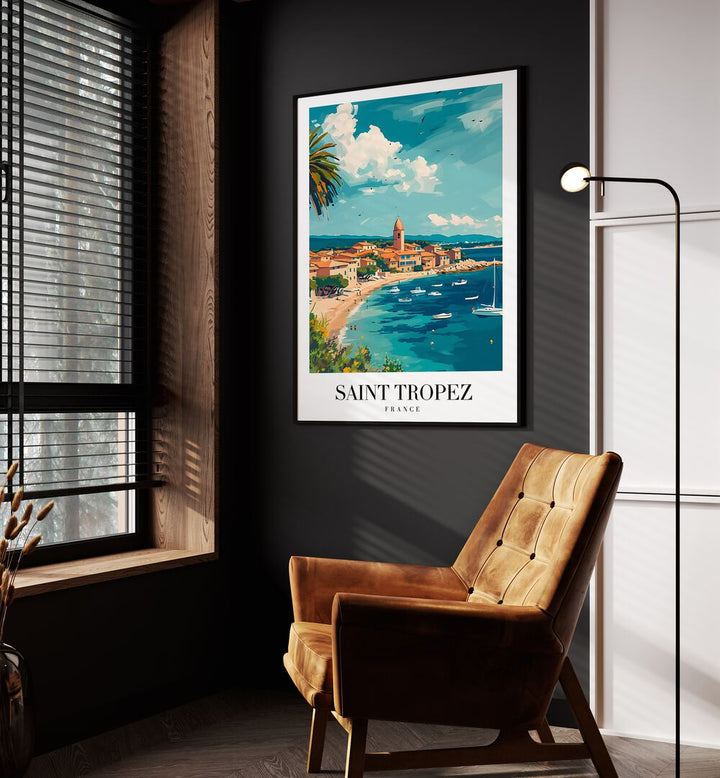 saint tropez-france travel posters Artwork IV placed on a Wall 