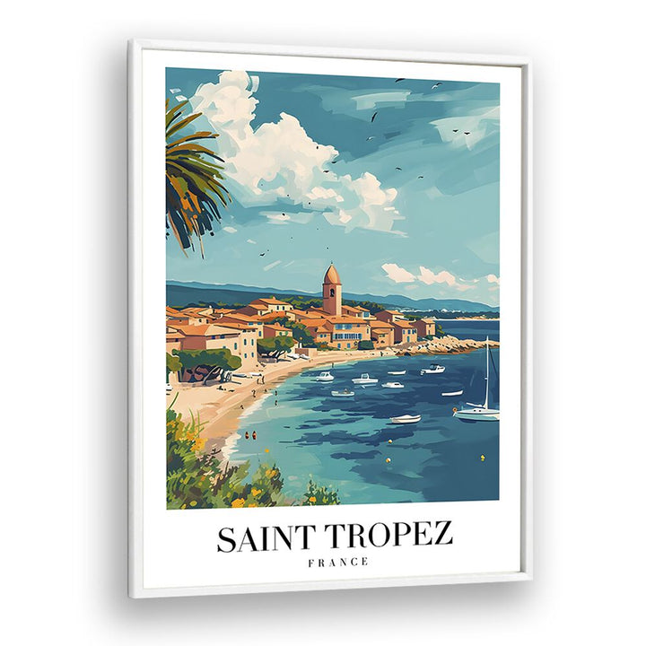 saint tropez-france travel posters in White Plain Frame