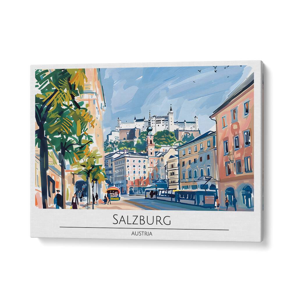 salzburg city-austria travel posters in Gallery Wrap