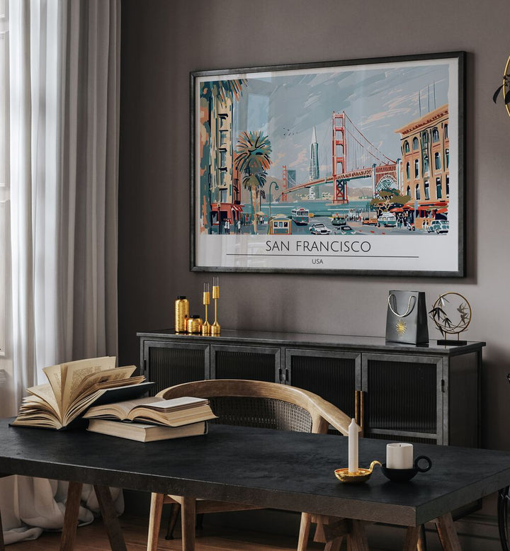 san francisco city travel posters Artwork I placed on a Wall 