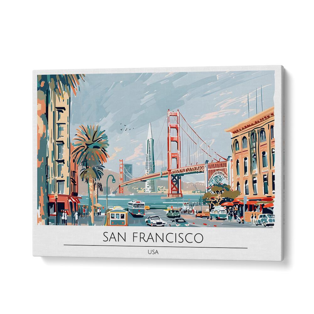 san francisco city travel posters in Gallery Wrap