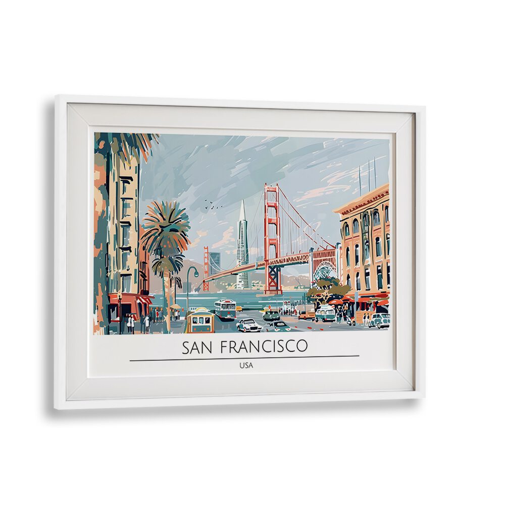 san francisco city travel posters in White Frame With Mount