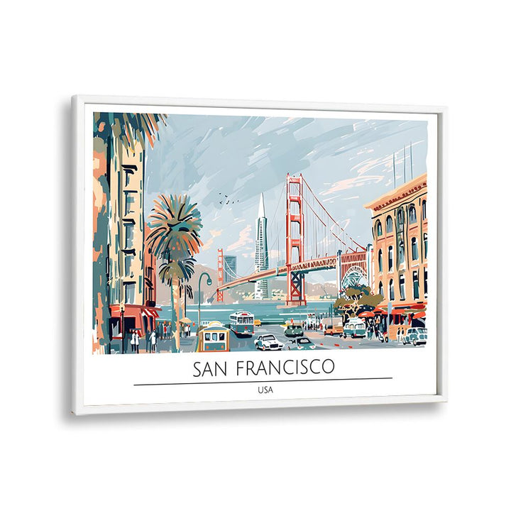 san francisco city travel posters in White Plain Frame