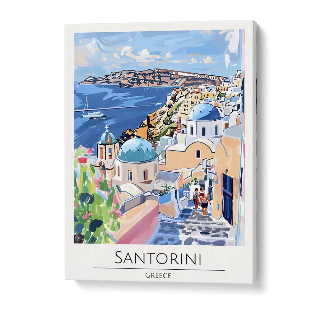 santorini-greece travel posters in Gallery Wrap