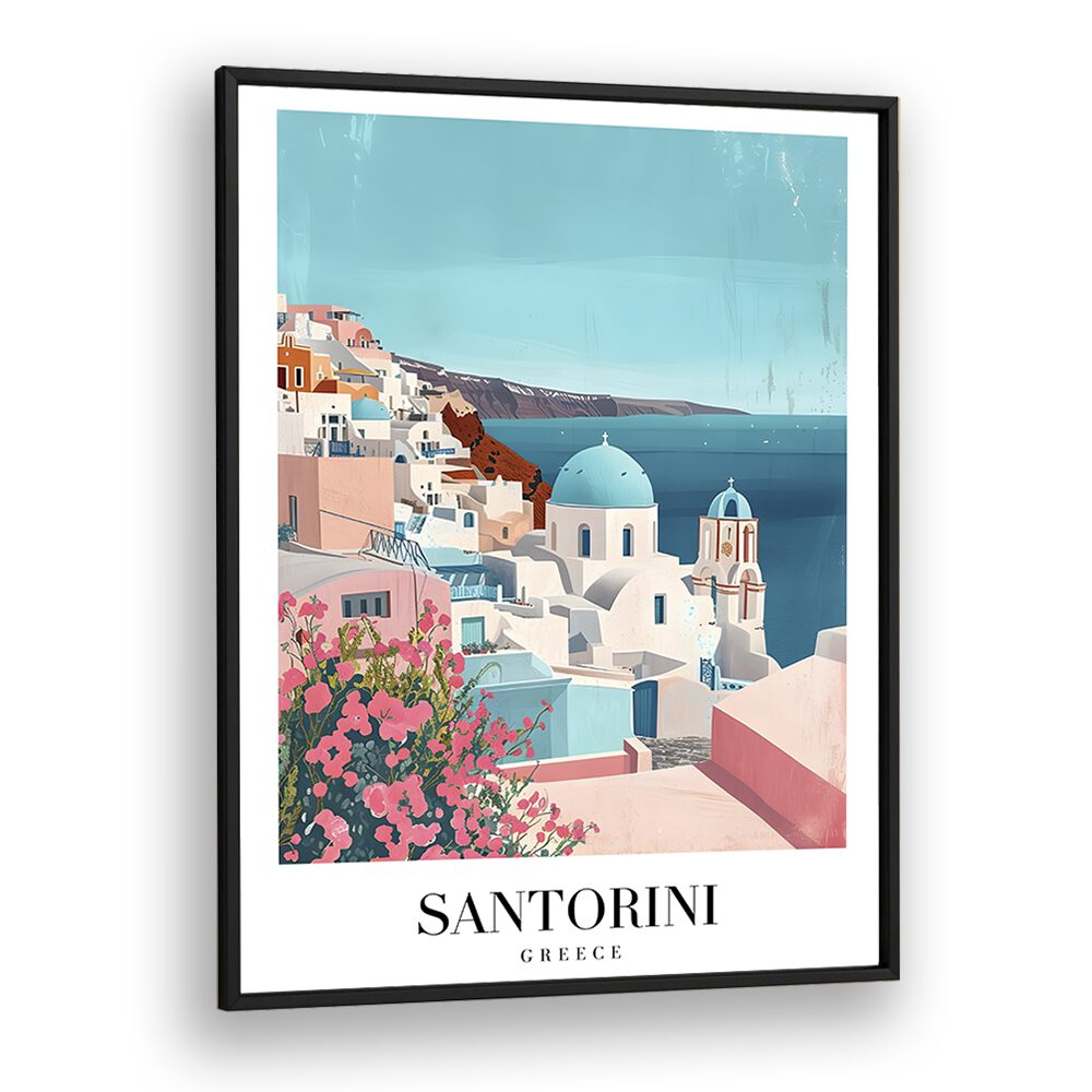 TRAVEL ART painting - SANTORINI ISLAND - GREECE by Asianmonk