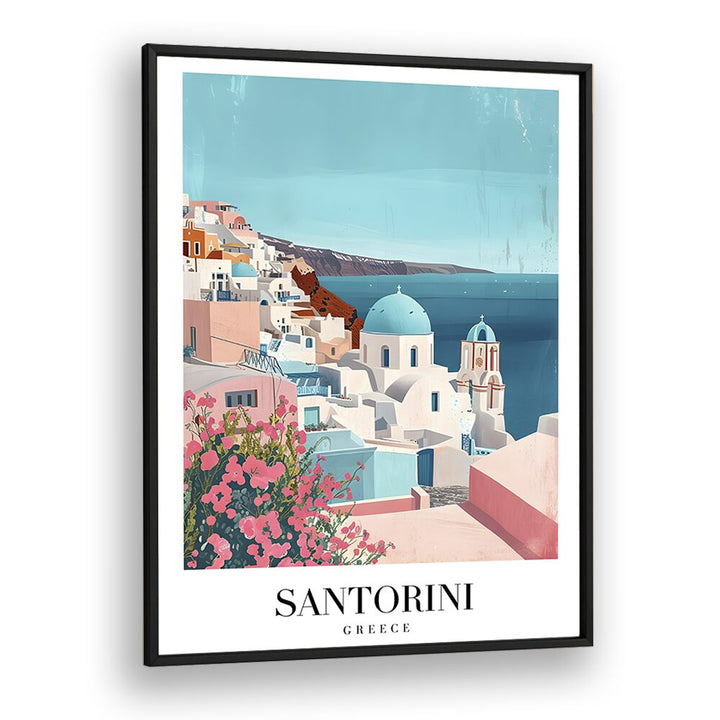 TRAVEL ART painting - SANTORINI ISLAND - GREECE by Asianmonk