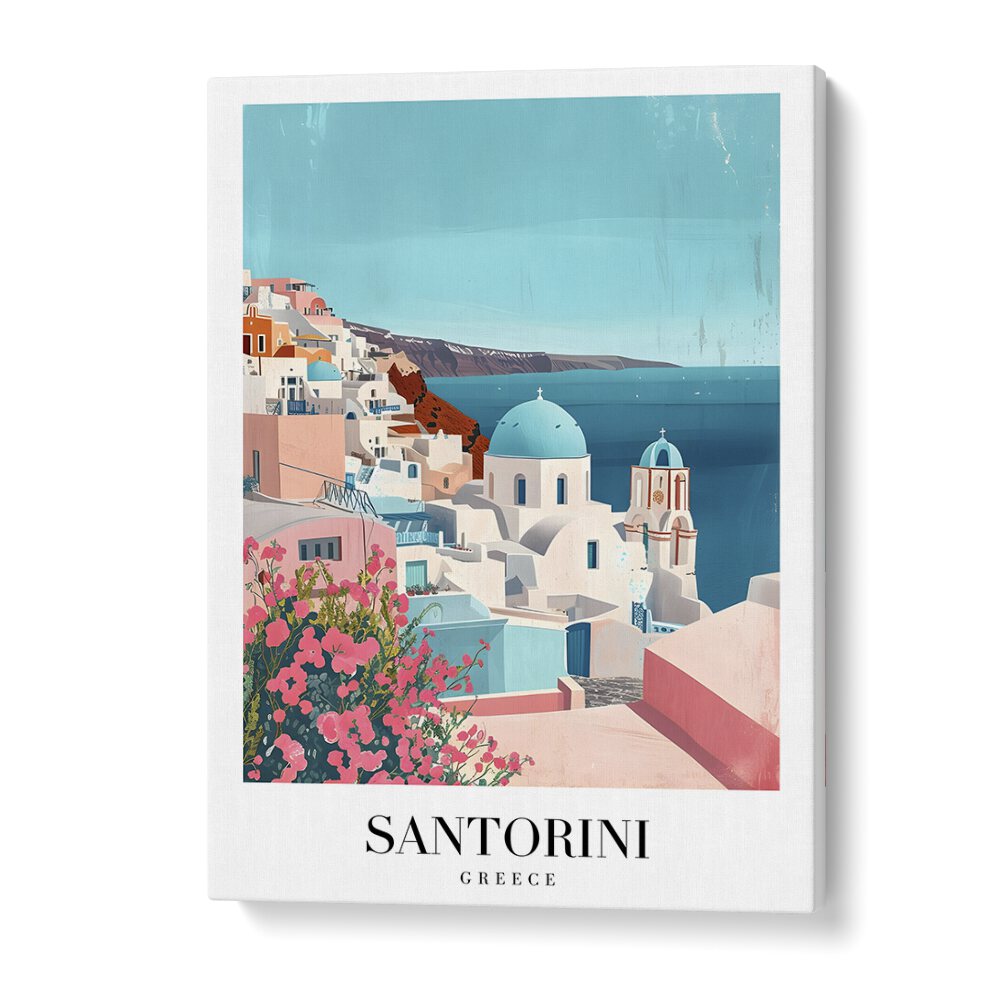 santorini island-greece travel posters in Gallery Wrap